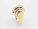 Bague 53 Bague godrons pavée de diamants en or jaune et or blanc 58 Facettes F1878 F1884