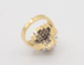 Bague 53 Bague godrons pavée de diamants en or jaune et or blanc 58 Facettes F1878 F1884