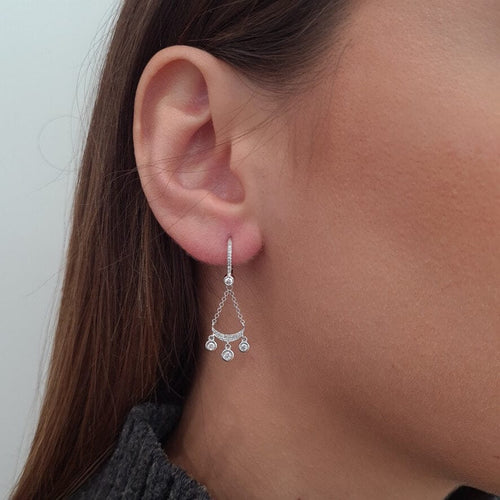 Boucles d'oreilles Boucles d’oreilles attrape-rêves en or blanc 18 carats et diamants 58 Facettes