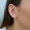 Boucles d'oreilles Boucle d'oreille croix diamants or jaune 58 Facettes