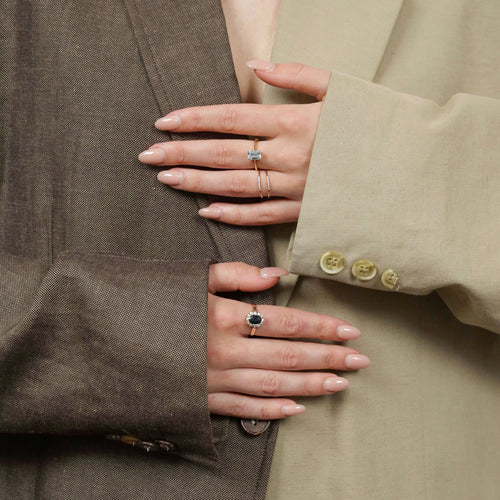 Bague Bague vintage en or jaune 14 carats et diamants 58 Facettes 2502034