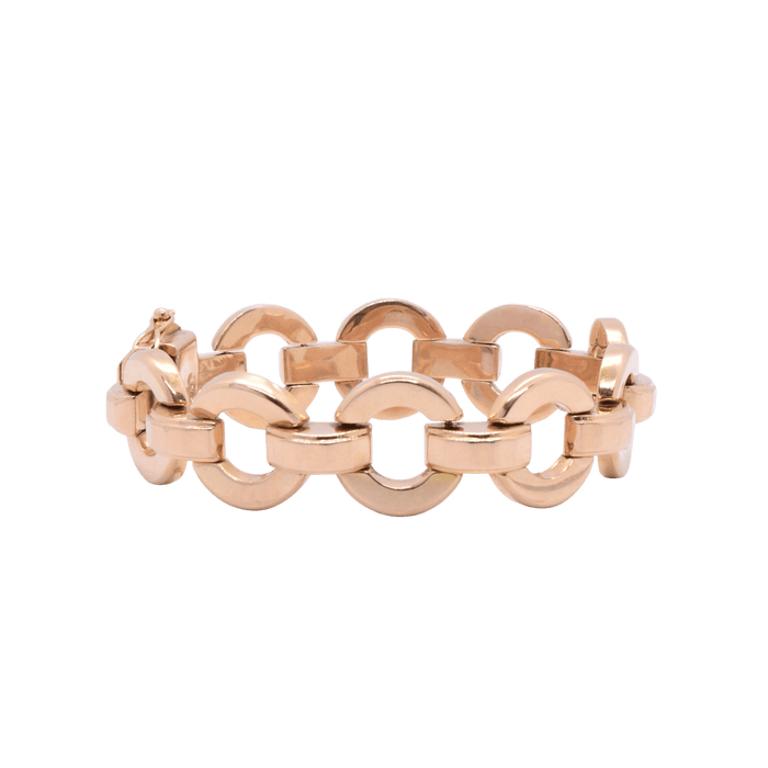 Bracelet Bracelet des années 40, or rose lisse 58 Facettes 100