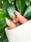 Bague 45 Chevalière losange en or jaune 18 carats avec saphir rose 1,37 ct 58 Facettes