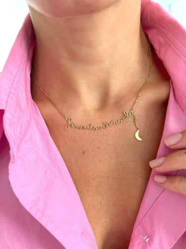 Collier Morganne Bello - Collier « Je Suis Dans La Lune » en or jaune 18 carats 58 Facettes 1