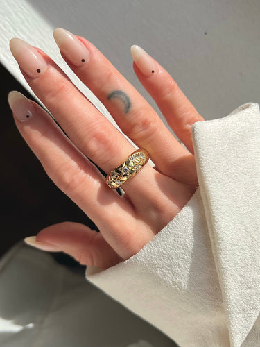 Bague 53 Bague jonc constellation en or jaune 18 carats et diamants 58 Facettes