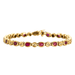 Bracelet Bracelet or jaune sertis de diamants et rubis 58 Facettes 230493