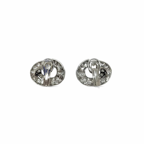 Boucles d'oreilles Clips d’oreilles Art déco en platine et diamants taille ancienne 58 Facettes REF2534-301