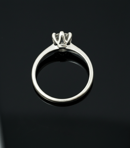 Bague 53 Bague solitaire en or blanc 18 carats avec diamant naturel 0,80 ct 58 Facettes