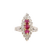 Ring 48 Vintage ruby ​​and diamond marquise ring 58 Facettes J317