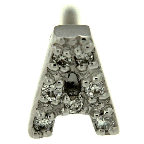 Pinomarino - Monoboucle d'oreille initiale en or blanc et diamants 58 Facettes 1110
