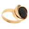 Bague K di Kuore - Bague en or rose avec diamants blancs et noirs 58 Facettes G1348