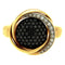 Bague K di Kuore - Bague en or rose avec diamants blancs et noirs 58 Facettes G1348