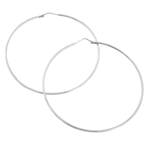 Boucles d'oreilles Guidetti - Boucles d’oreilles créoles en or blanc 750, 7,4 cm 58 Facettes G2184