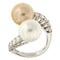 Bague Guidetti - Bague contrariée en or blanc avec diamants et perles 58 Facettes G2436