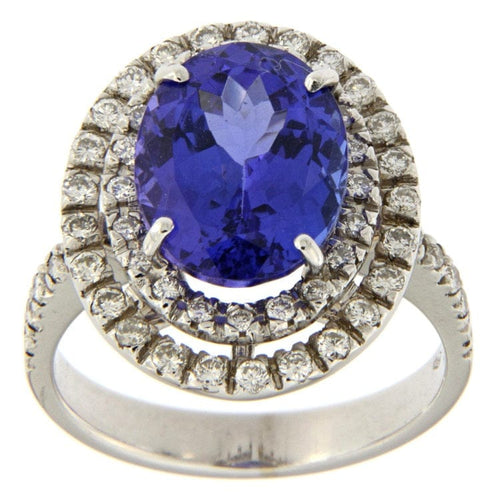 Bague Guidetti - Bague en or blanc avec tanzanite et diamants 58 Facettes G2437