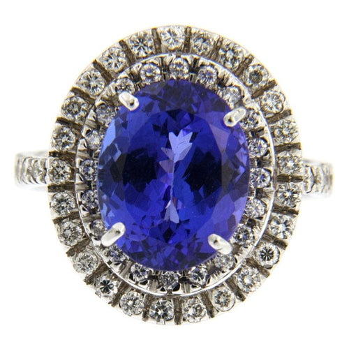 Bague Guidetti - Bague en or blanc avec tanzanite et diamants 58 Facettes G2437