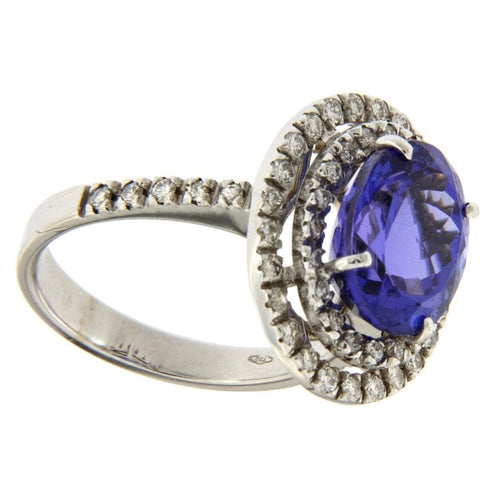 Bague Guidetti - Bague en or blanc avec tanzanite et diamants 58 Facettes G2437
