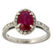 Bague Guidetti - Bague en or blanc avec rubis ovale et diamants 58 Facettes G2440