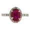 Bague Guidetti - Bague en or blanc avec rubis ovale et diamants 58 Facettes G2440