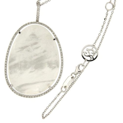 Collier Guidetti - Collier ras-du-cou en or blanc avec diamants et nacre 58 Facettes G2454