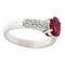 Bague Bague en or blanc avec rubis et entourage de diamants 58 Facettes G2638