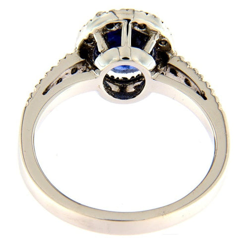 Bague Bague en or blanc avec saphir 2,45 ct et diamants 0,28 ct 58 Facettes G3062