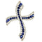 Pendentif Guidetti - Pendentif croix en or blanc avec diamants et saphirs 58 Facettes G3146