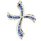Pendentif Guidetti - Pendentif croix en or blanc avec diamants et saphirs 58 Facettes G3146