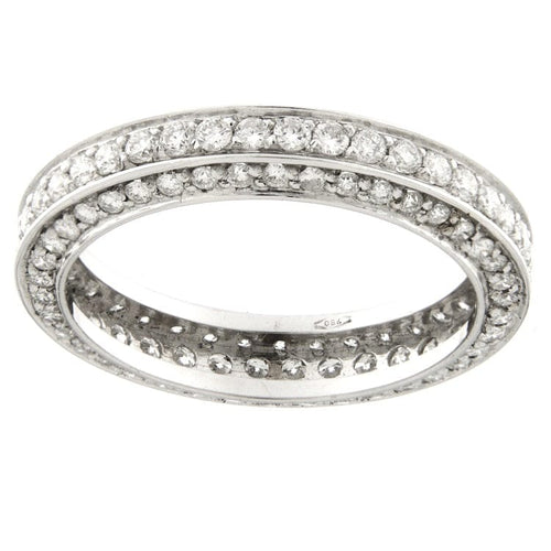 Bague Guidetti - Alliance Éternelle en or blanc avec diamants 58 Facettes G3257