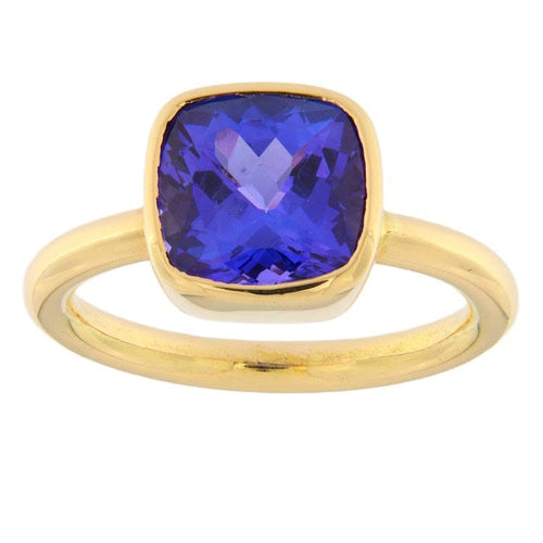 Bague Bague en or rose 750 avec tanzanite naturelle 4,16 ct 58 Facettes G3286