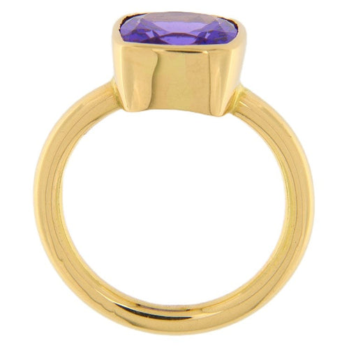 Bague Bague en or rose 750 avec tanzanite naturelle 4,16 ct 58 Facettes G3286