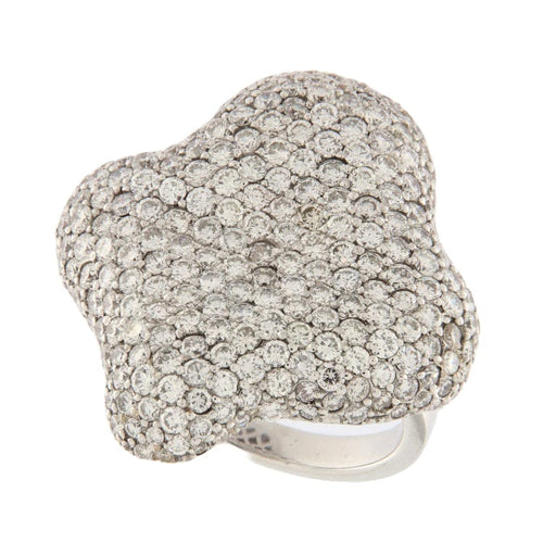 Bague 56.5 Nuage Pavé - Bague en or blanc avec diamants 5,17 ct 58 Facettes G3405