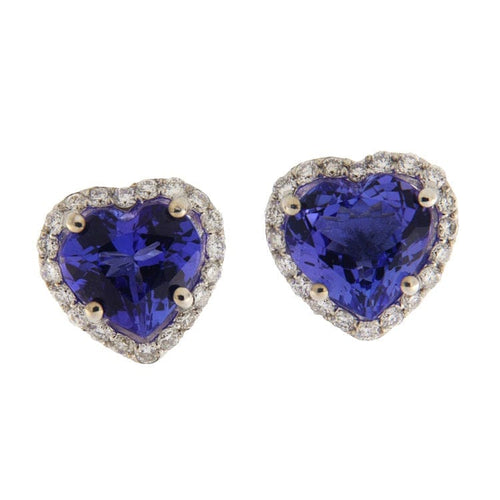 Boucles d'oreilles Boucles d’oreilles en or blanc 18K avec tanzanites et diamants 58 Facettes G3503