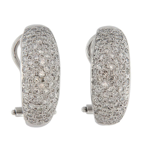 Boucles d'oreilles Boucles d’oreilles créoles en or blanc 18 ct avec diamants 58 Facettes G3594
