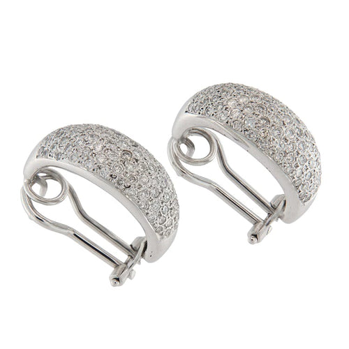 Boucles d'oreilles Boucles d’oreilles créoles en or blanc 18 ct avec diamants 58 Facettes G3594