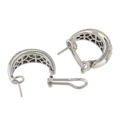 Boucles d'oreilles Boucles d’oreilles créoles en or blanc 18 ct avec diamants 58 Facettes G3594