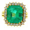 Bague Bague en or jaune avec émeraude 7,36 ct et diamants 58 Facettes G3606
