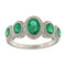Bague Guidetti - Bague alliance en or blanc avec émeraudes et diamants 58 Facettes G3662