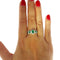 Bague Guidetti - Bague alliance en or blanc avec émeraudes et diamants 58 Facettes G3662