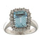 Bague Guidetti - Bague en or blanc avec aigue-marine et diamants 58 Facettes G3663