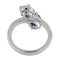 Bague 55 Bague en or blanc 18 kt avec diamant ovale 1,00 ct GIA et saphir 58 Facettes G3696