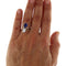 Bague 55 Bague en or blanc 18 kt avec diamant ovale 1,00 ct GIA et saphir 58 Facettes G3696