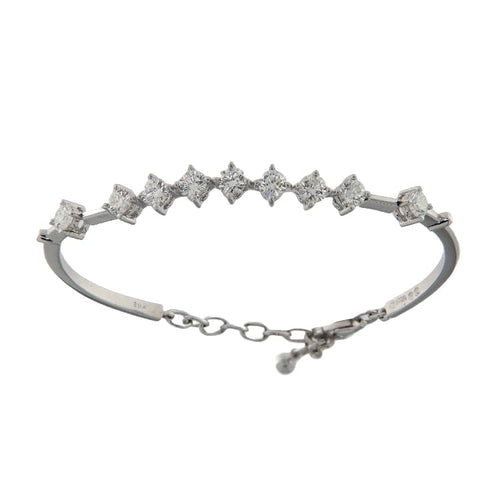 Bracelet Bracelet semi-rigide vintage en or blanc 18 ct avec diamants 58 Facettes G3716