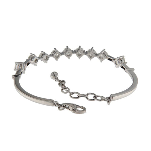 Bracelet Bracelet semi-rigide vintage en or blanc 18 ct avec diamants 58 Facettes G3716