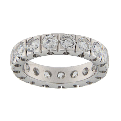 Bague 54.5 Bague eternity en or blanc 18 ct avec diamants 3,71 ct 58 Facettes G3724