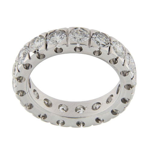 Bague 54.5 Bague eternity en or blanc 18 ct avec diamants 3,71 ct 58 Facettes G3724