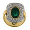 Bague 52 Gino Fontana - Bague vintage en or jaune et blanc avec émeraude et diamants 58 Facettes G3731
