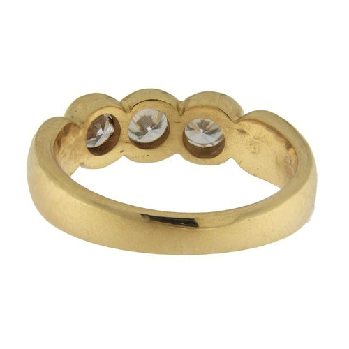 Bague 53.5 Bague trilogie vintage en or jaune 18k avec diamants 58 Facettes G3736
