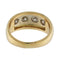 Bague 55.5 Bague alliance vintage en or jaune et blanc 18 ct avec diamants 0,74 ct 58 Facettes G3746