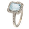 Bague Guidetti - Bague en or blanc avec aigue-marine et diamants 0,38 ct 58 Facettes G3756